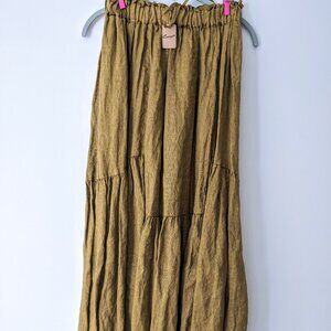 CP SHADES NWT Linen ALLEGRA Midi Skirt~Alloy~ Pockets~  SMALL